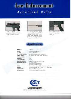 Colt 1999 law enforcement accurized rifle specs