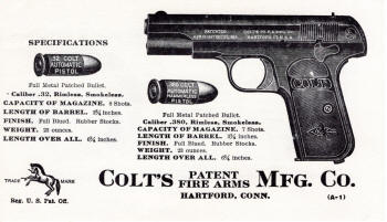 Colt Automatic Pistol with a Solid Breech .32 / .380, backside
