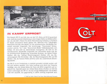 1964 Colt AR-15 military caliber 5.56mm Bulletin D-1, page 2