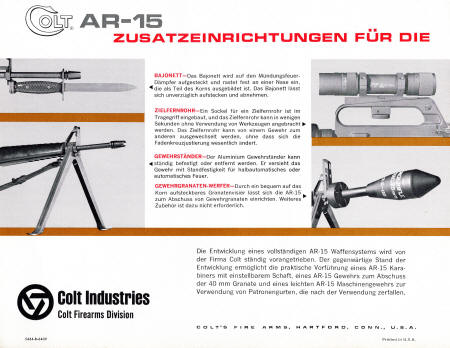 1964 Colt AR-15 military caliber 5.56mm Bulletin D-1, accessories