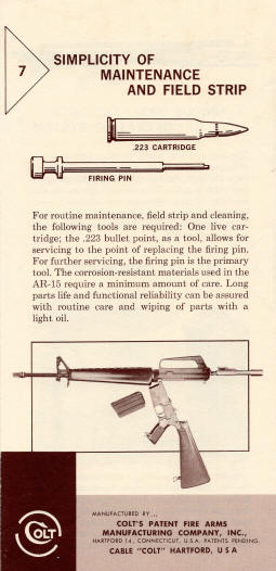 1957 Colt AR-15 military rifle brochure page 4