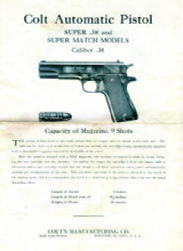1947 Colt Super .38 and Super Match Models