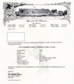 Colt factory letter for Colt 'Woodsman' Target Auto Pistol .22 (1927) 6 1/2" bbl 