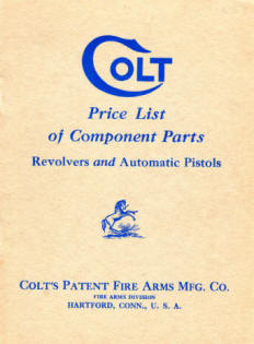 Colt Price List of Component Parts 1931