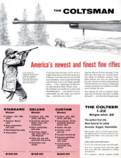 1958 Colt rifles, Colteer, Coltsman, Coltmaster scope catalog 1