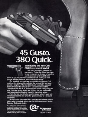 1983 Colt .380 Government Model ad