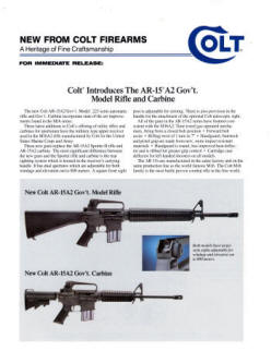 1987 Colt AR-15 A2 Government Model Rifle and Carbine ad