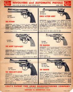 Colt 1955 illustrated price list 4 pages A-79