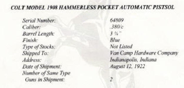 Expanded colt factory letter