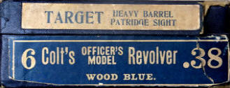 Colt Officers' Model Target .38 (1939) heavy 6 in. bbl.&nbsp;box label