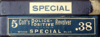 Colt Police Positive Special 5 inch barrel .38 box label