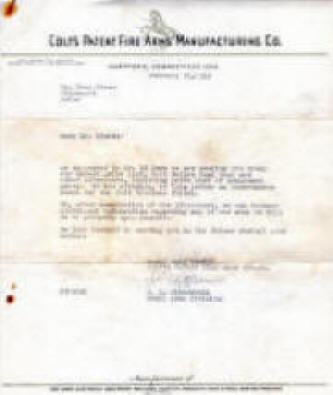 Colt Woodsman automatic pistol letter