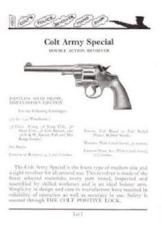 Colt handbook interior with image of revolver