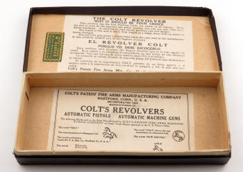Colt box interior with labels