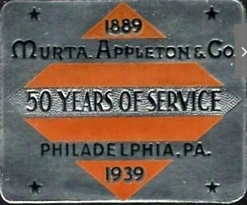 Murta, Appleton & Co. Hardware plaque 50 years