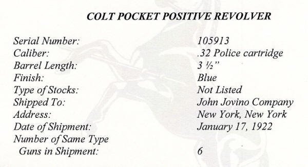 Colt factory letter enlarged