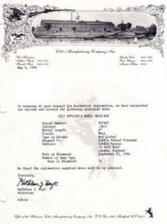 Colt factory letter