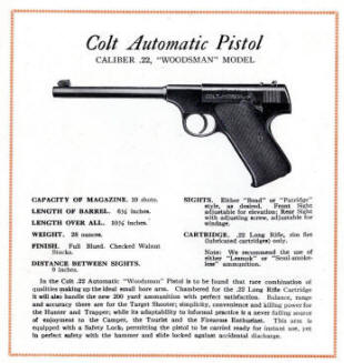 Colt Woodsman automatic pistols catalog