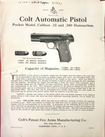 &nbsp;Colt-1931-auto-pistol-32-380-hammerless-pocket-model_M-77-7