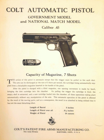 &nbsp;Colt-1936-auto-pistol-government-model-national-match-model