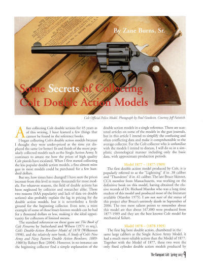 Secrets for collecting double-action Colt revolvers page 1