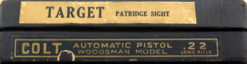 Colt 'Woodsman' Automatic Target Pistol box label 1929