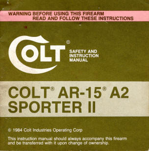 Colt 1984 AR-15A2 Sporter manual